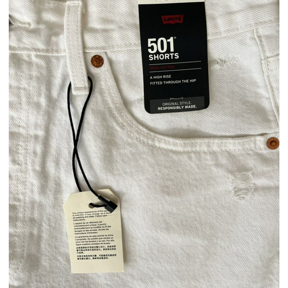 Levi's Premium 501 Button-Fly Big E High Rise Waterless Denim Shorts - Sz 31 NWT - Picture 5 of 12